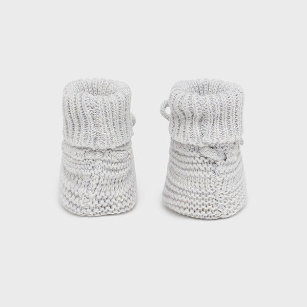 Knit Booties - Light Grey