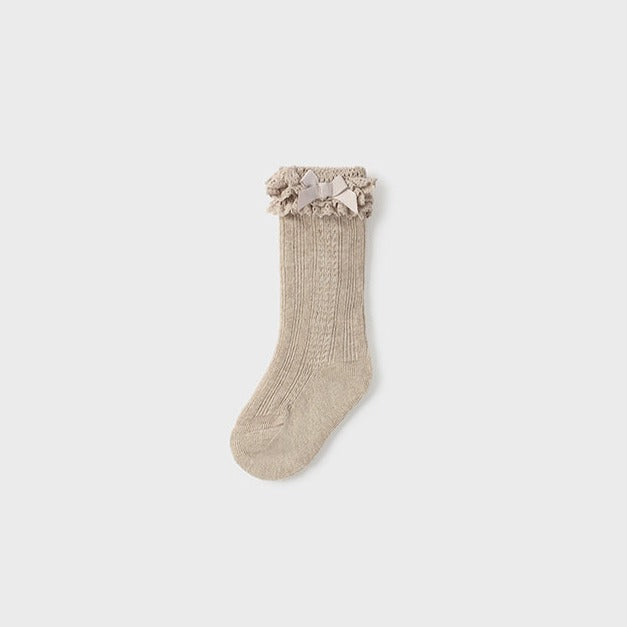 Ruffle Long Socks - Hazelnut