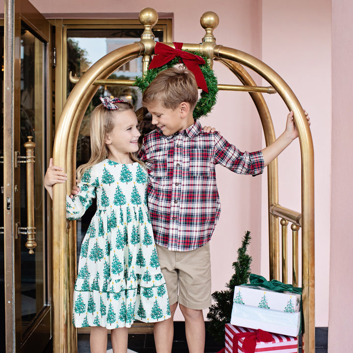 Girls Spencer Dress - Festive Forest