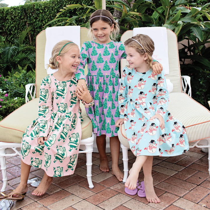 Girls Organic Steph Dress - Lavender Forest