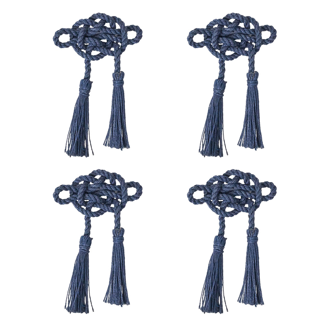 Mystic Knot Napkin Ring Set/4 - Navy
