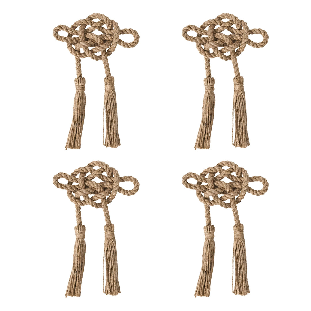 Mystic Knot Napkin Ring Set/4 - Taupe