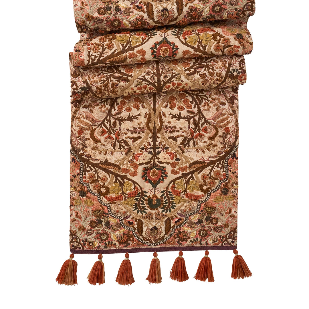 Willa Embroidered 18" x 90" Runner - Amber