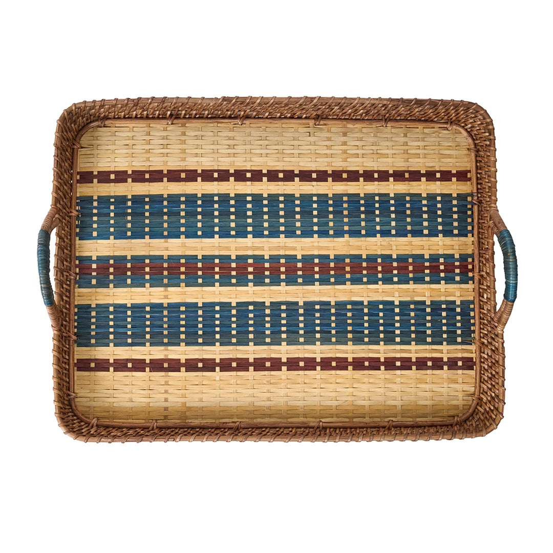 Danish Stripe 21" Tray - Navy