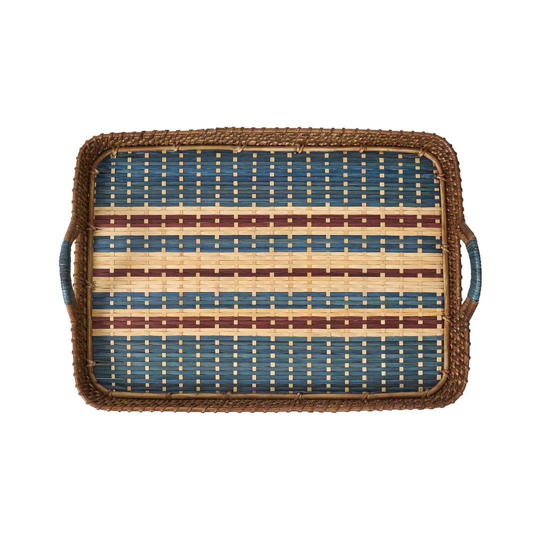 Danish Stripe 18" Tray - Navy