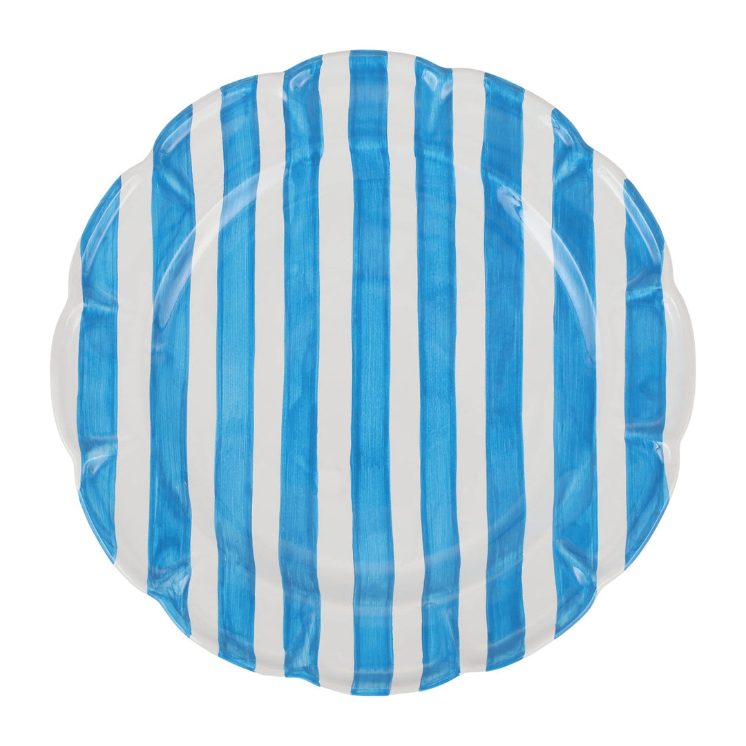 Amalfitana Aqua Stripe Round Platter