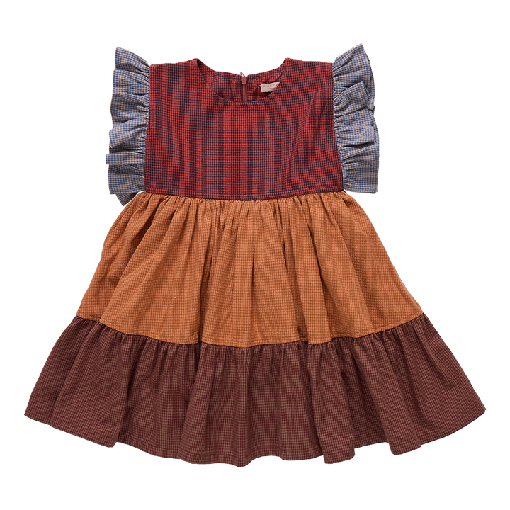 Girls Kit Dress - Mixed Checks