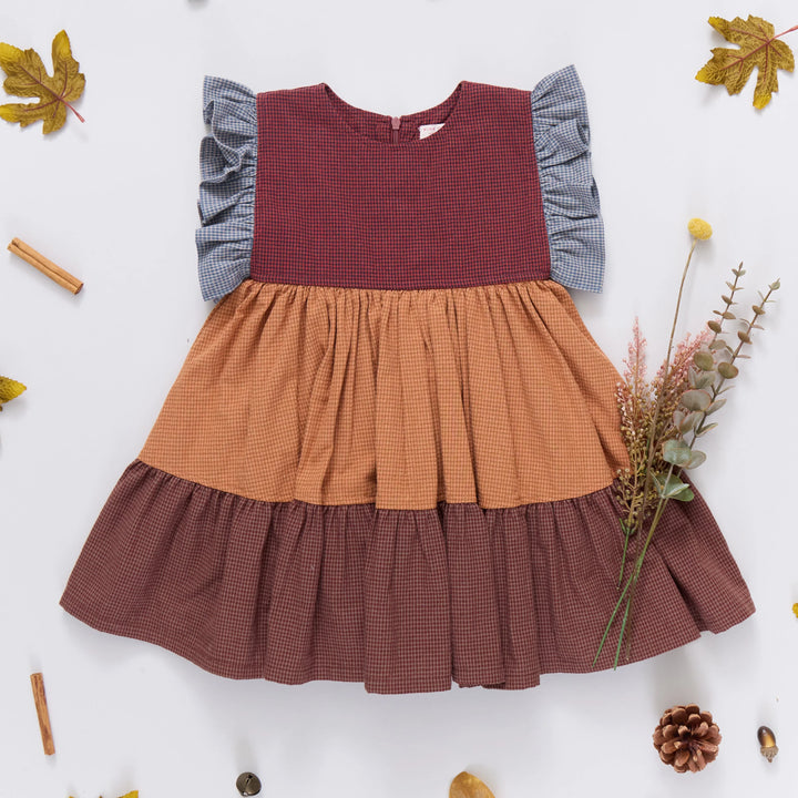 Girls Kit Dress - Mixed Checks