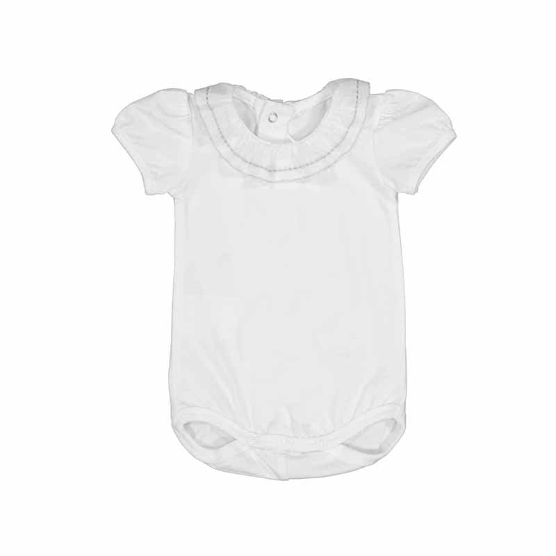 White Knit Ruffled Bodysuit