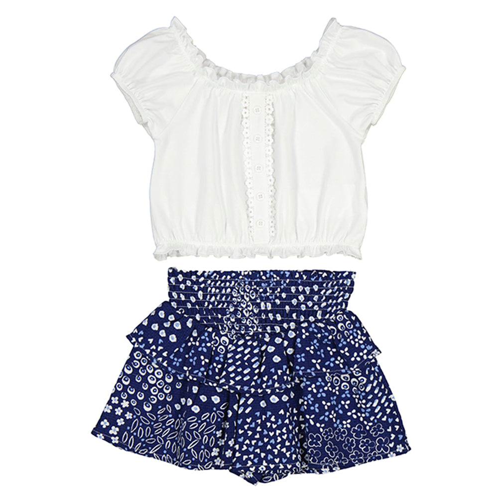 Ink Blue Flutter Short Set