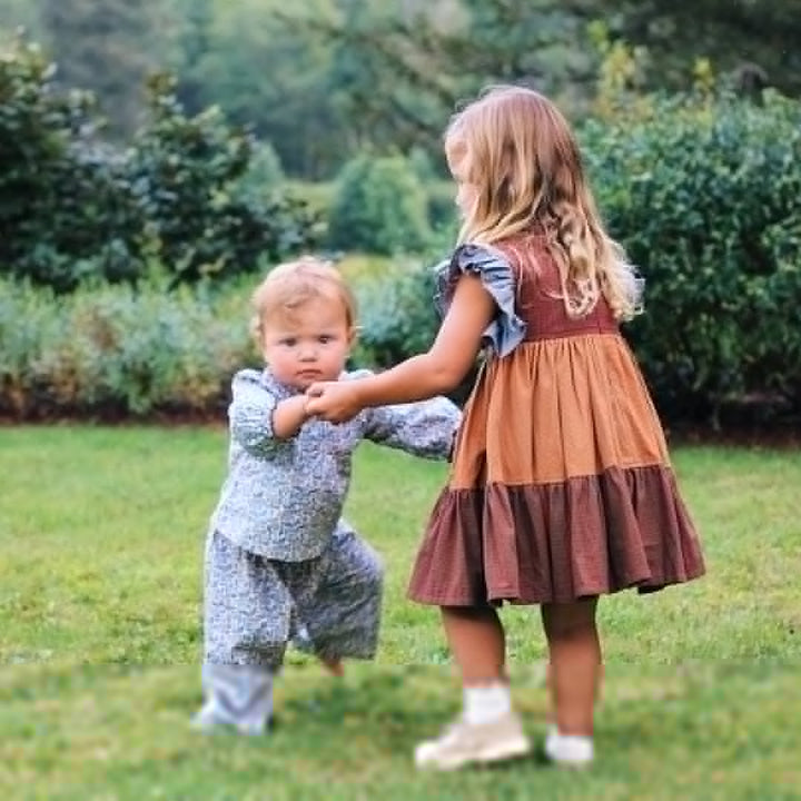 Girls Kit Dress - Mixed Checks