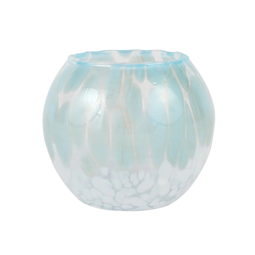Nuvola Light Blue and White Round Bud Vase