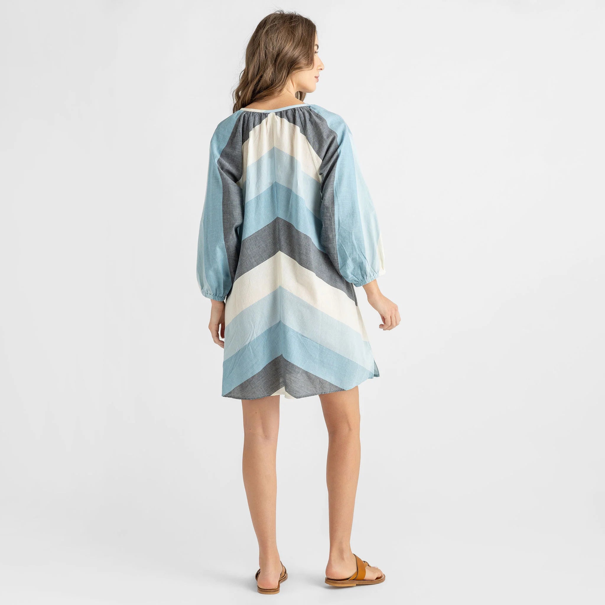 Womens Ava Dress - Ocean Stripe