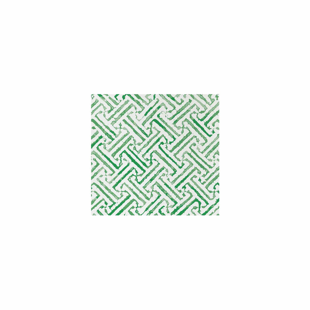 Papersoft Napkins Greek Key Green Cocktail Napkins - Pack of 20