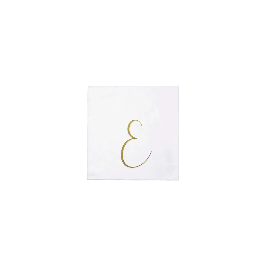 Papersoft Napkins Monogram Cocktail Napkins - E