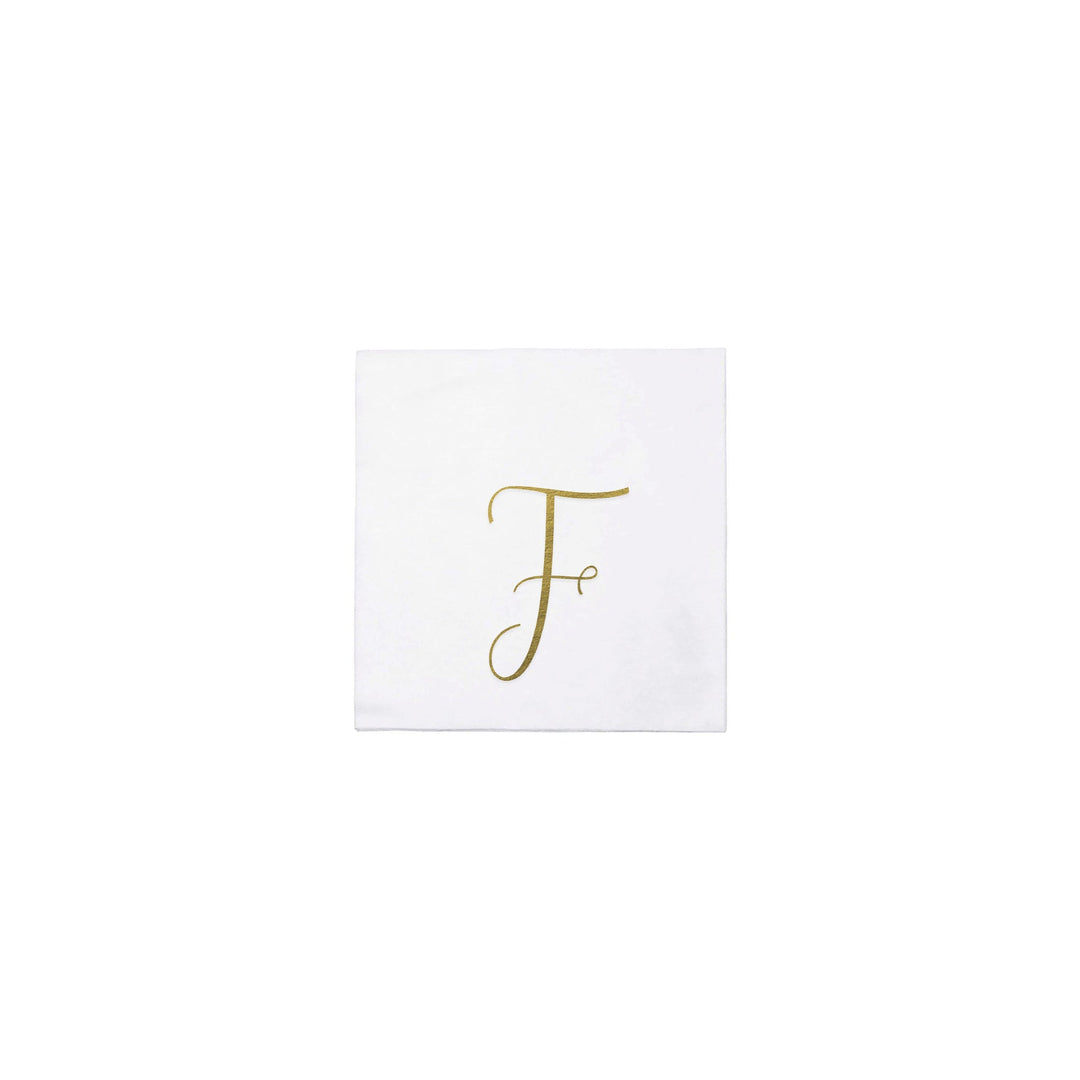 Papersoft Napkins Monogram Cocktail Napkins - F