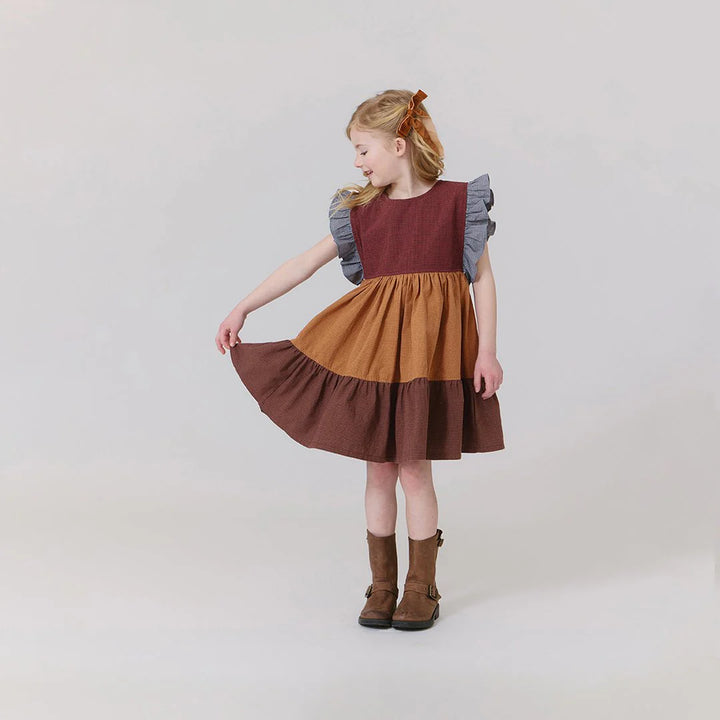 Girls Kit Dress - Mixed Checks