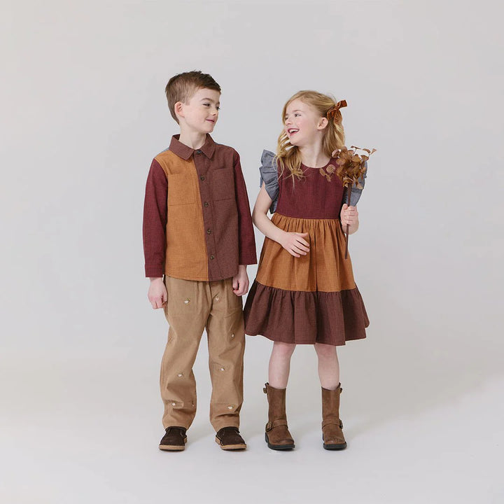 Girls Kit Dress - Mixed Checks