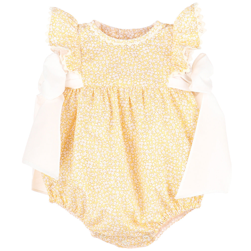 Yellow Floral Bubble w/ Side Bows