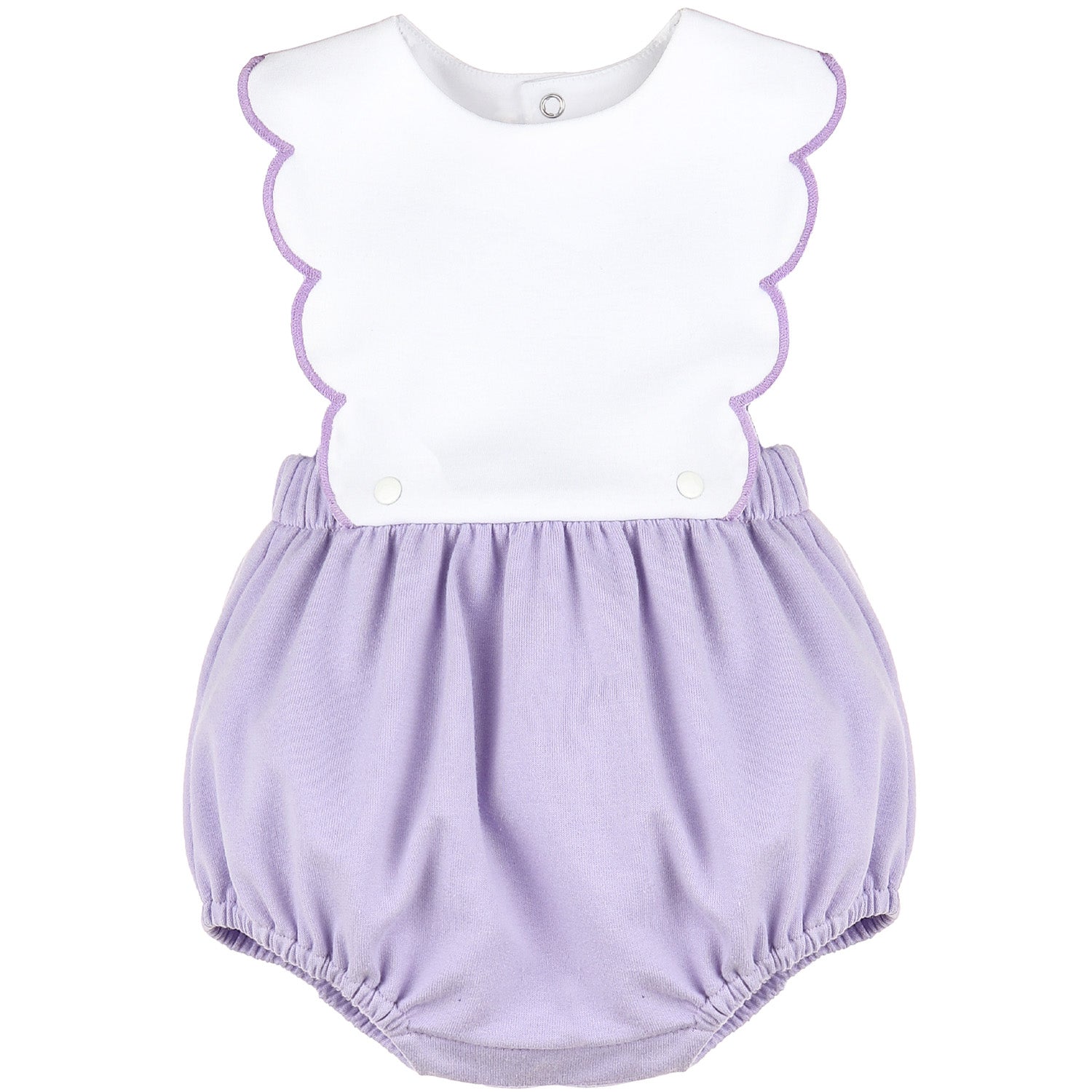 Lilac Classic Knit Scallop Overall