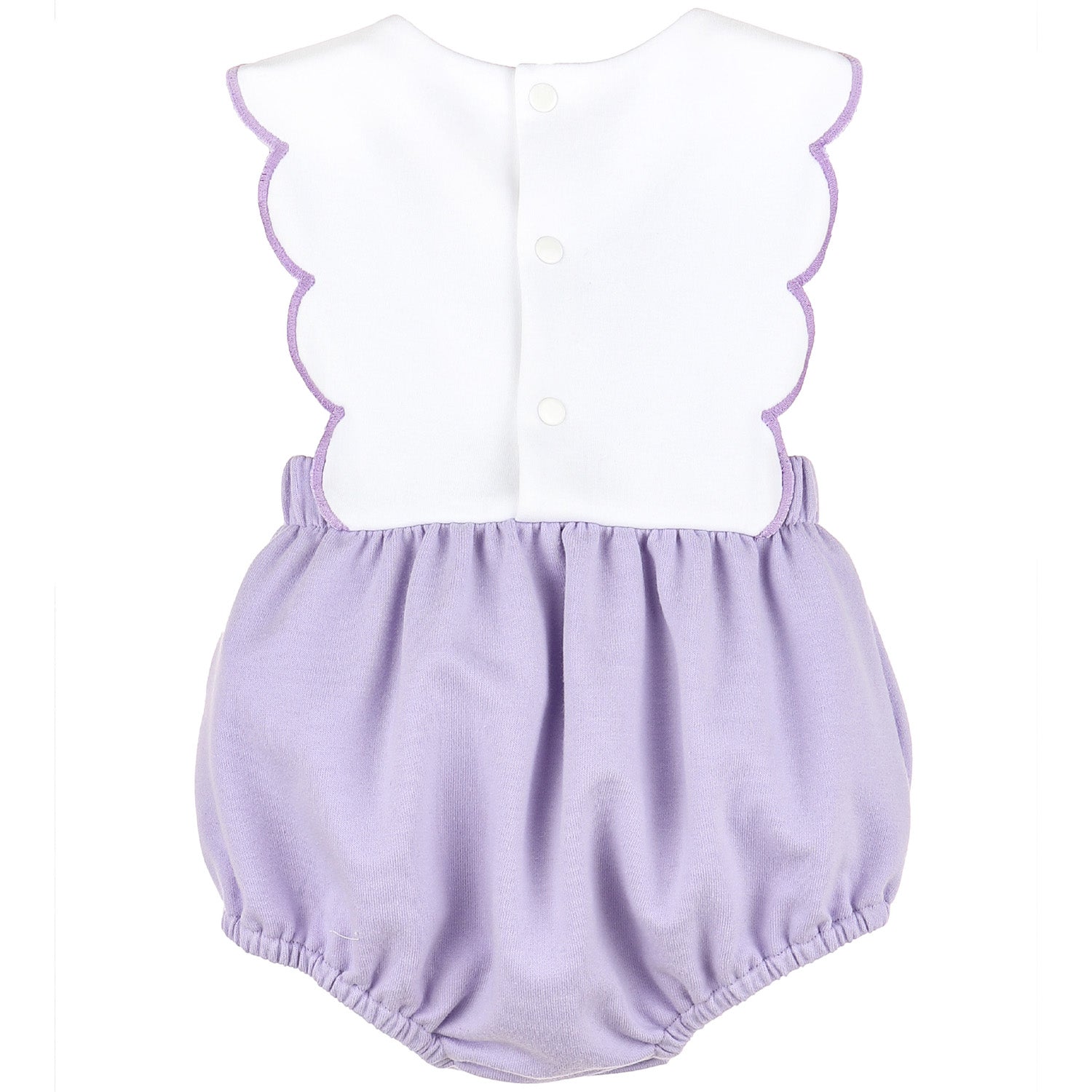 Lilac Classic Knit Scallop Overall