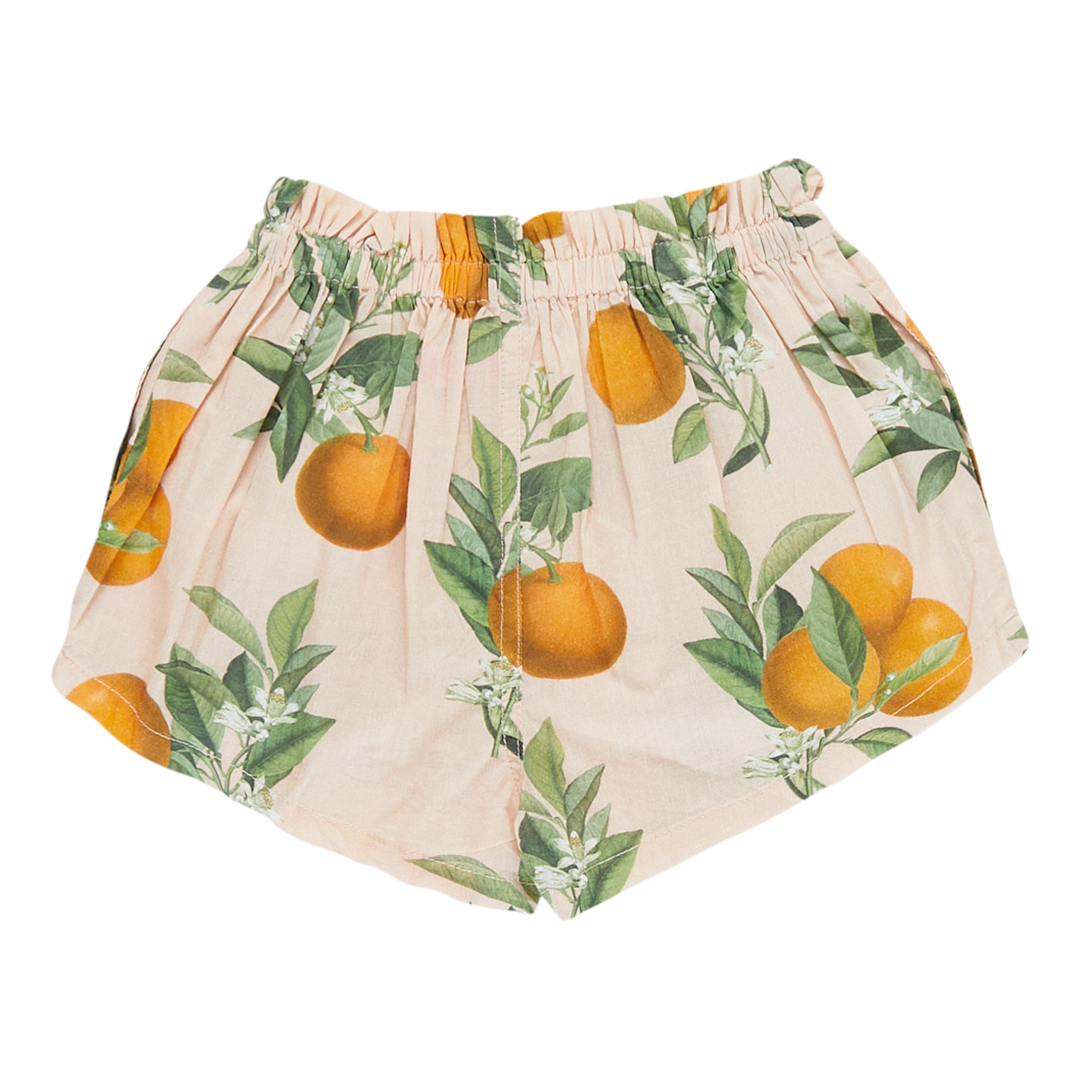 Girls Theodore Short - Pink Botanical Oranges
