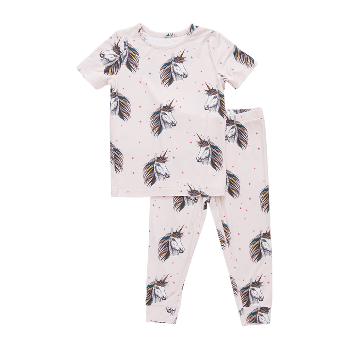 Kids Bamboo PJ Set - Pink Unicorns