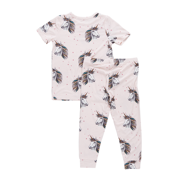 Kids Bamboo PJ Set - Pink Unicorns