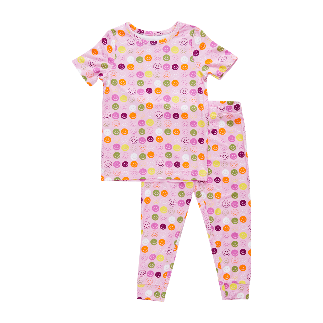 Kids Bamboo PJ Set - Smiley Faces
