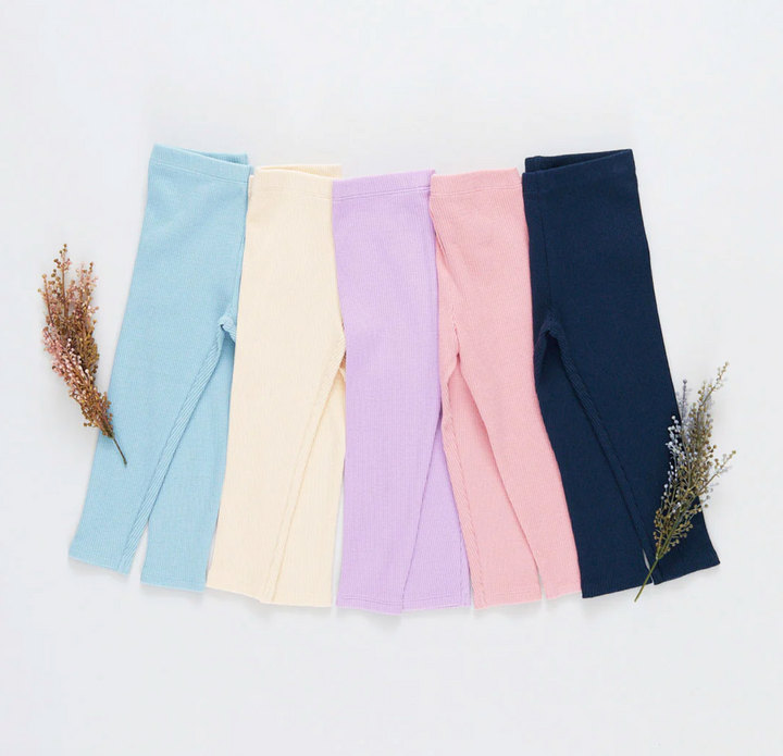 Girls Organic Rib Legging - Lavender