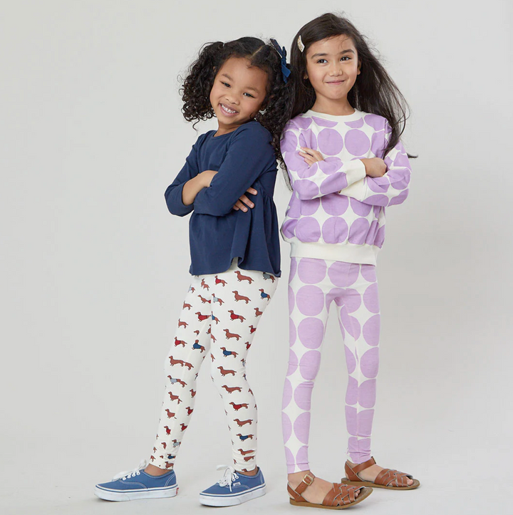 Girls Organic Legging - Sweater Dogs
