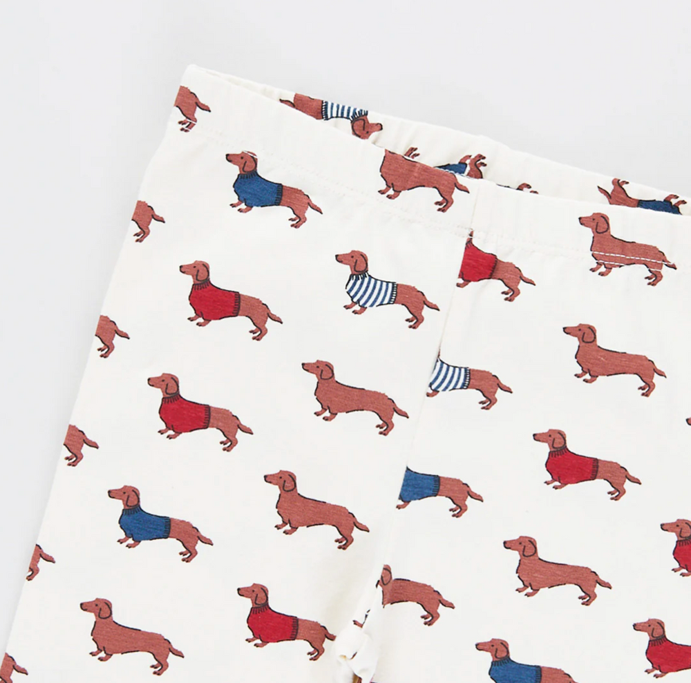Girls Organic Legging - Sweater Dogs