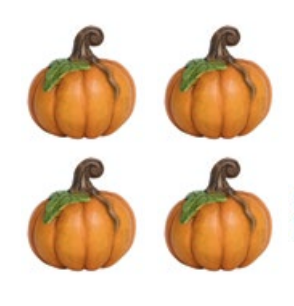 Forest Walk Pumpkin Place Card Holder, Set/4 - Multi