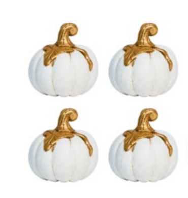 Forest Walk Pumpkin Place Card Holder Set/4 - Gold
