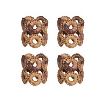 Rustic Ring Napkin Ring Set/4 - Natural