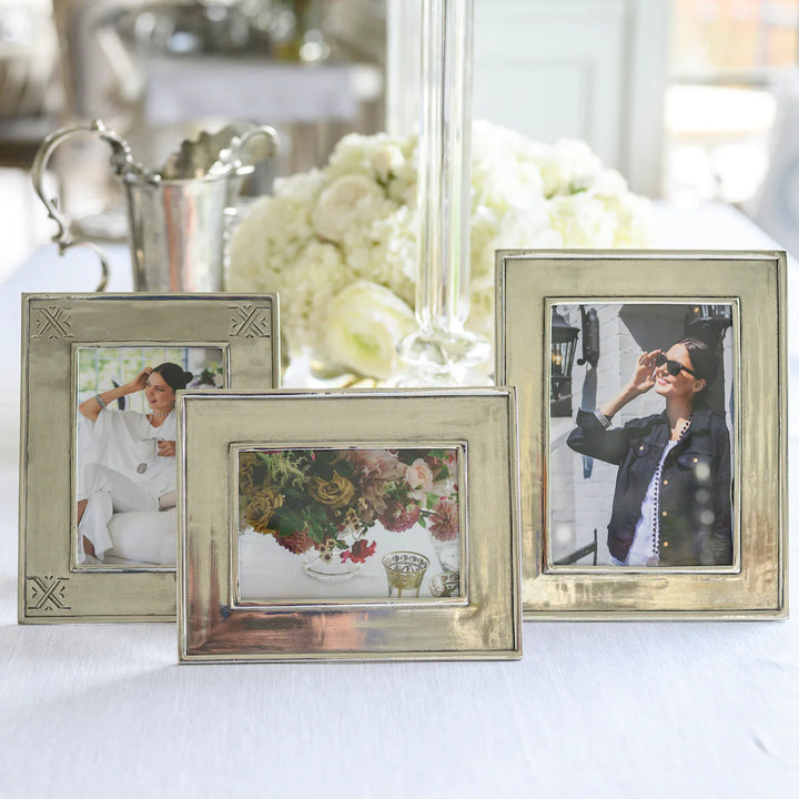 Tuscan Pewter Stamped Picture Frame 4 x 6"