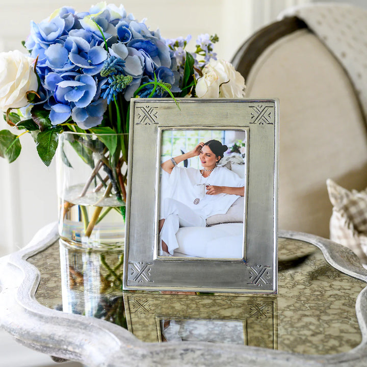 Tuscan Pewter Stamped Picture Frame 4 x 6"
