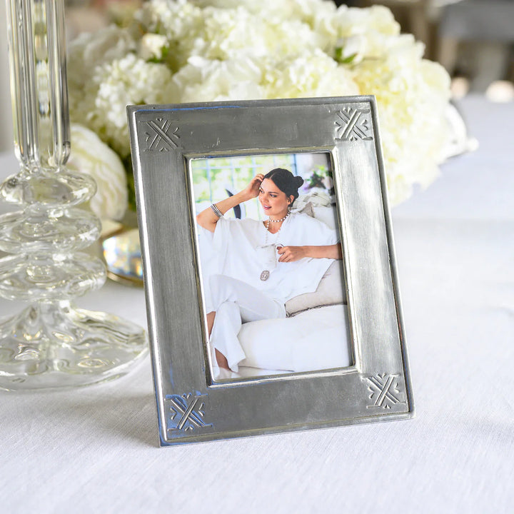Tuscan Pewter Stamped Picture Frame 4 x 6"