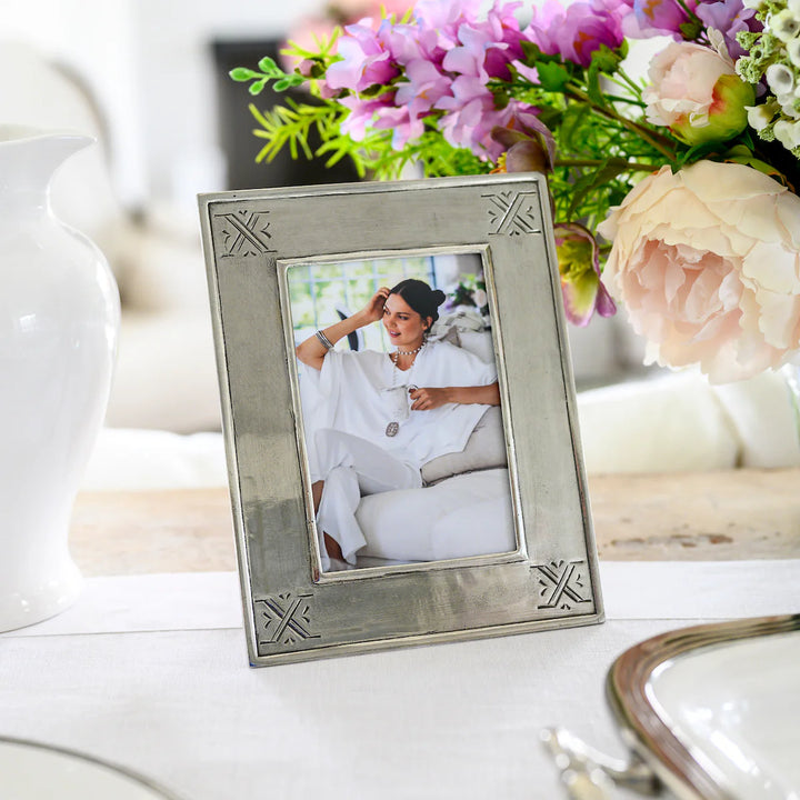 Tuscan Pewter Stamped Picture Frame 4 x 6"