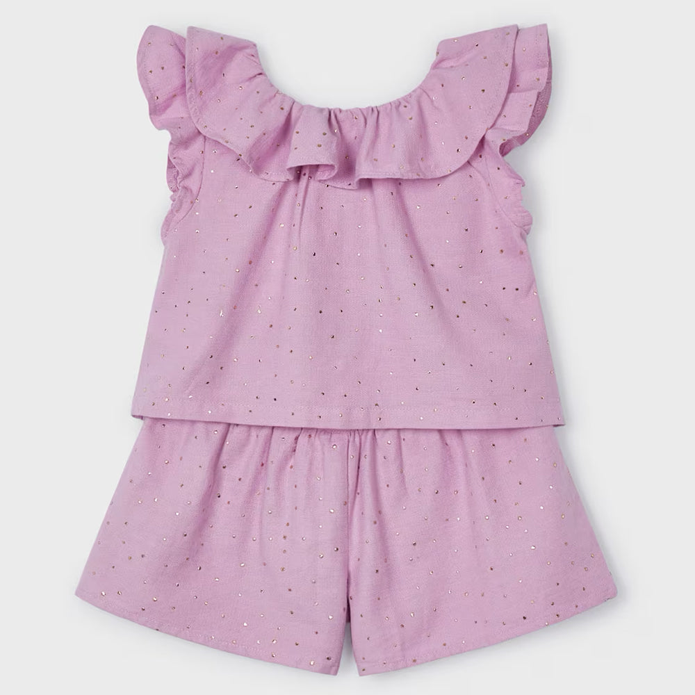 Mauve Polka Dot Short Set