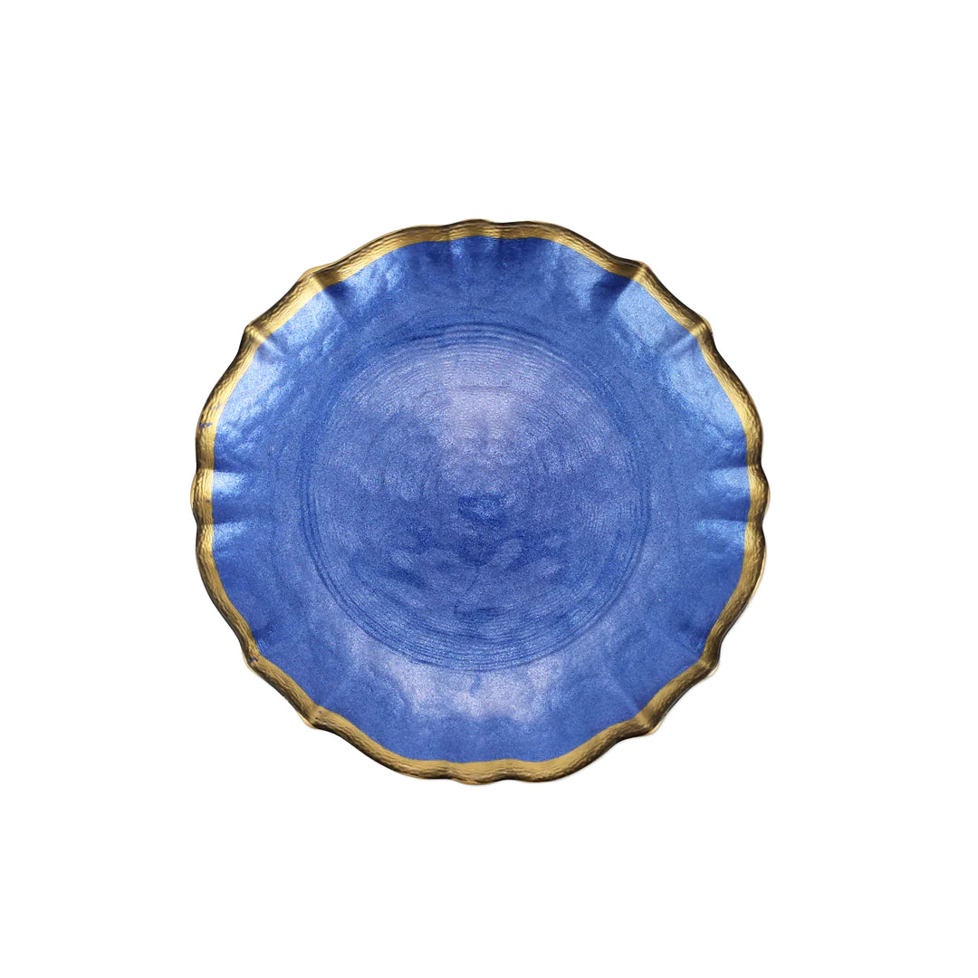 Baroque Glass Cobalt Cocktail Plate
