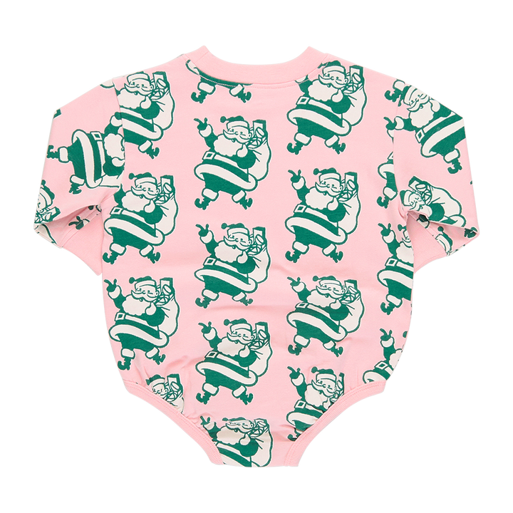 Baby Girls Organic Sweatshirt Bubble - Holly Jolly Santa