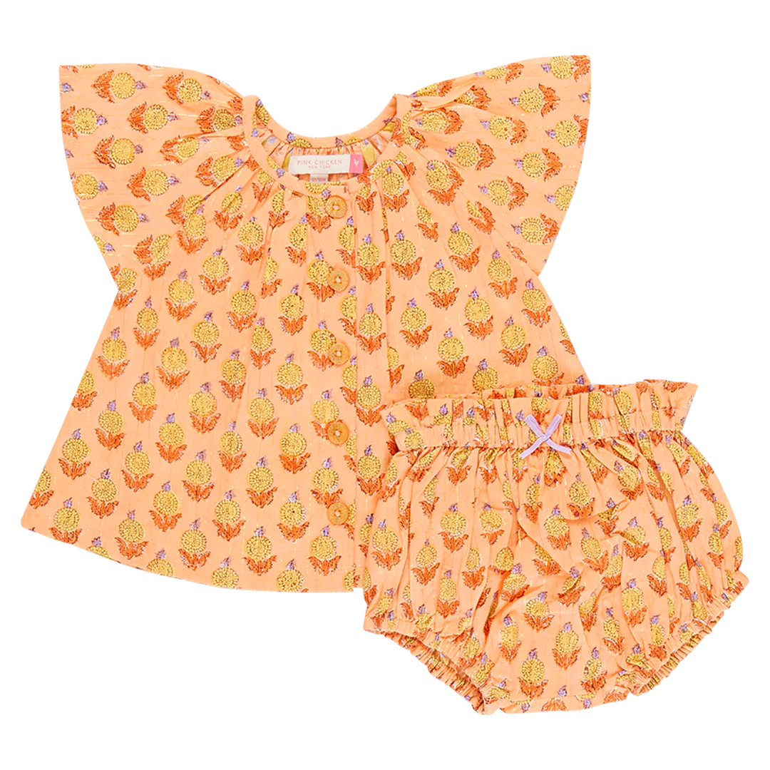 Baby Girls Willow 2-Piece Set - Orange Dahlia