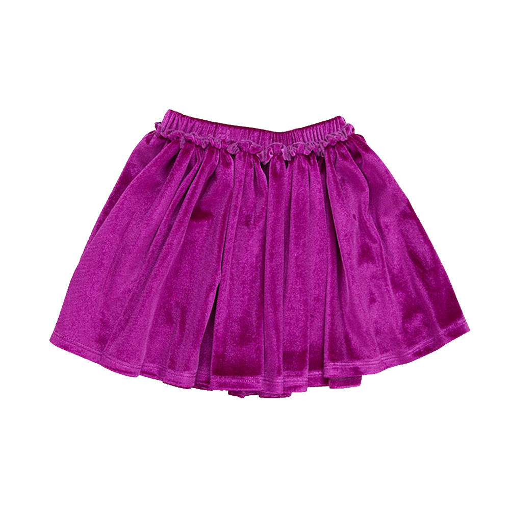 Girls Velour Gianna Skirt - Berry
