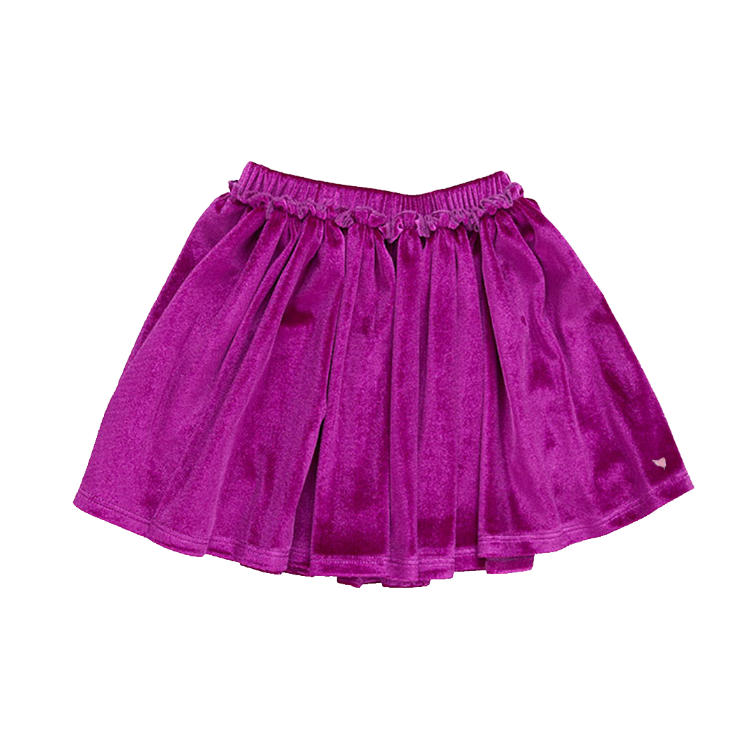 Girls Velour Gianna Skirt - Berry