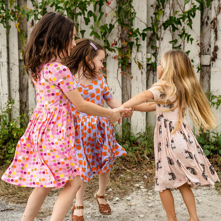 Girls Bamboo Steph Dress - Pink Unicorns