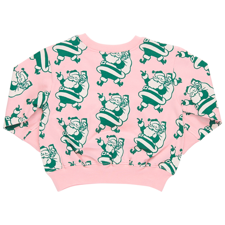 Girls Organic Sweatshirt - Holly Jolly Santa