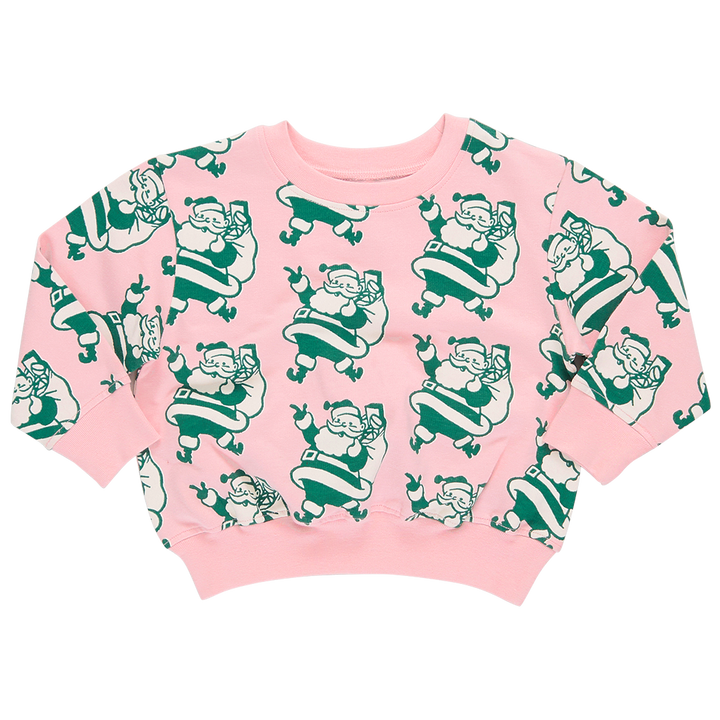 Girls Organic Sweatshirt - Holly Jolly Santa