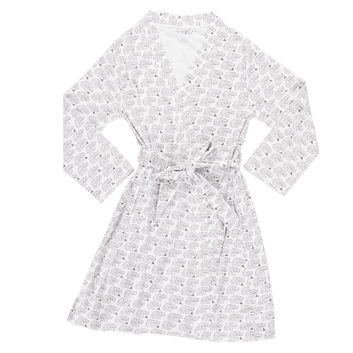 Womens Organic Robe - Gray Elephant