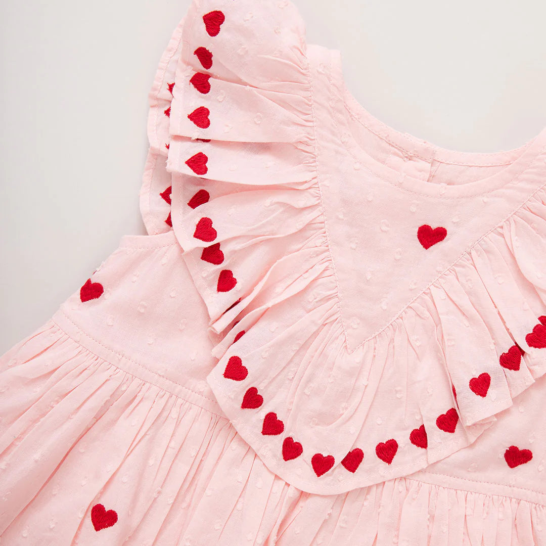 Girls Raphaela Dress - Confetti Heart Embroidery